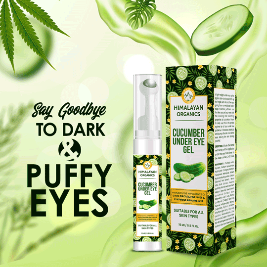 Say Good Bye To Dark &  Puffy Eyes with Cucumber Under Eye Gel | Himalayan Organics