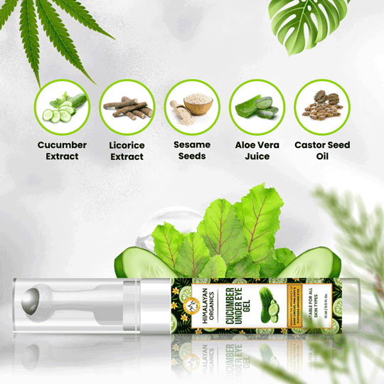 Ingredients of Cucumber Under Eye Gel, Aloe Vera, Sesame, Licorice | Himalayan Organics