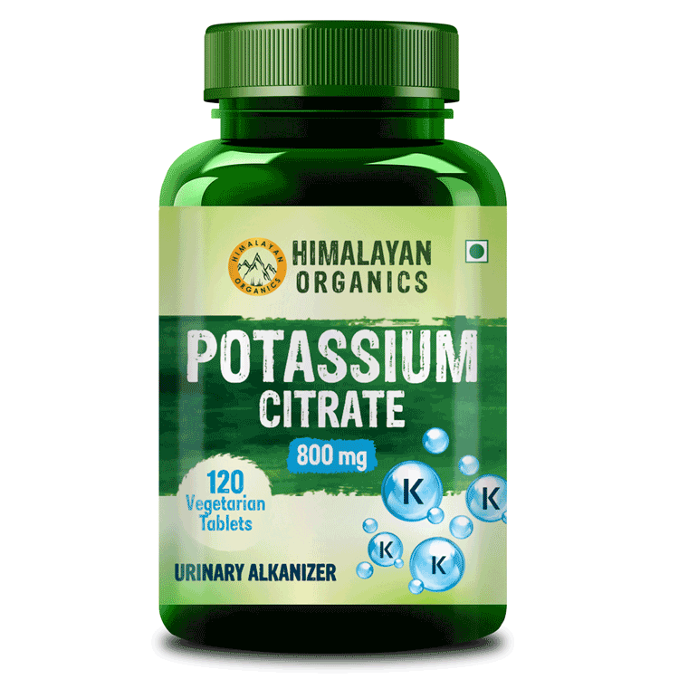 Himalayan Organics Potassium Citrate 800mg - 120 Veg Tablets 