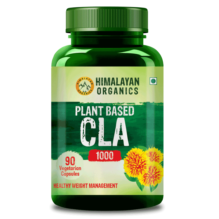 Himalayan Organics Plant Based CLA 1000 Fat Burner Supplement - 90 Veg Capsules