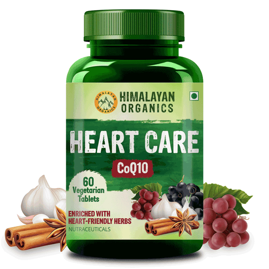 Himalayan Organics Heart Care CoQ10 Enriched with Heart Friendly Herbs - 60 Veg Tablets 