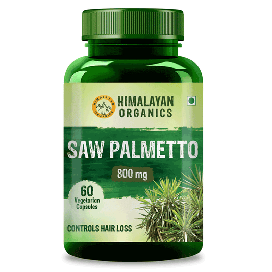 Himalayan Organics Saw Palmetto Capsules For Hair Fall - 60 Veg Capsules 