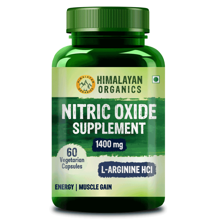 Himalayan Organics Nitric Oxide Supplement with L-Arginine For Energy, Muscle Gain