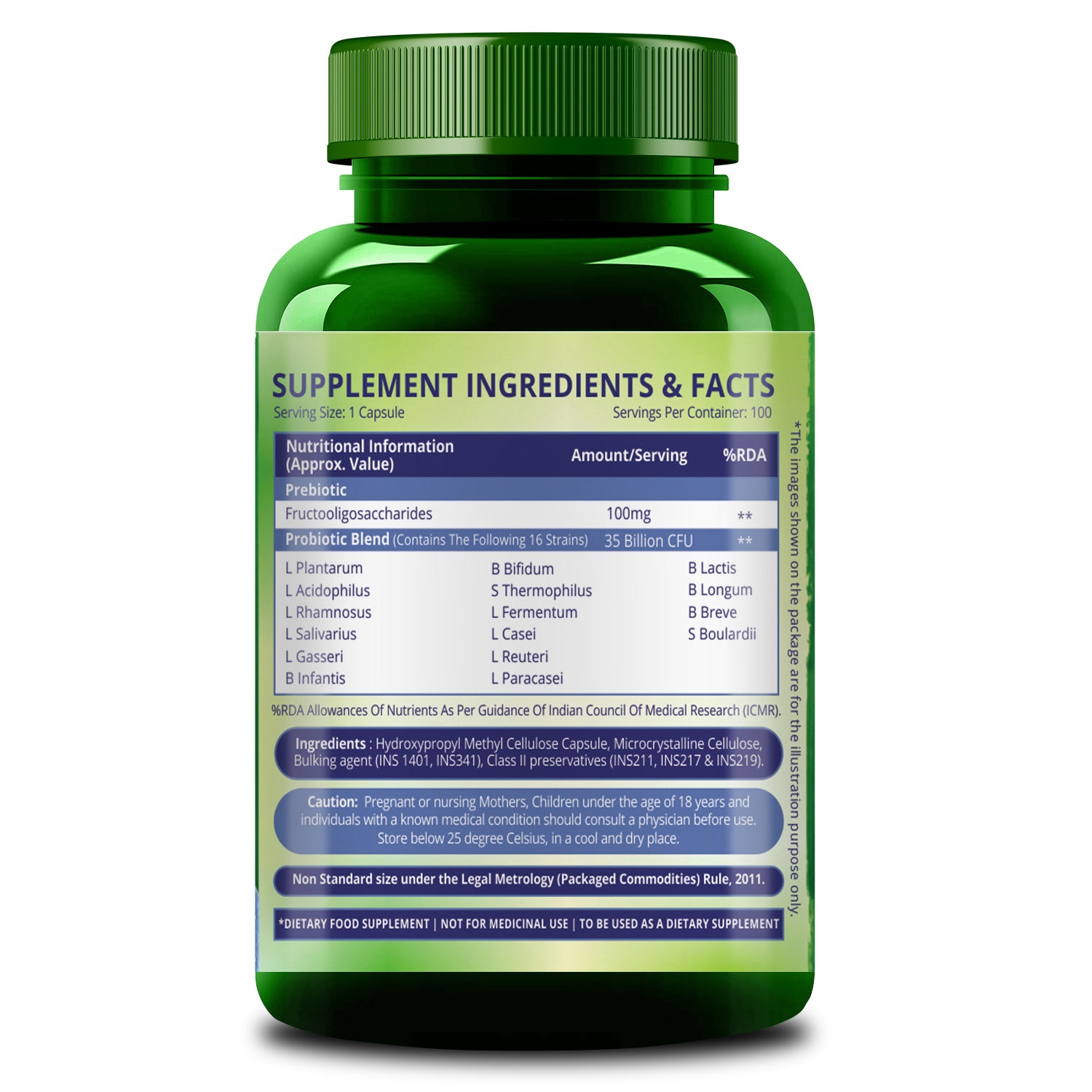 Himalayan Organics Probiotics Supplement Ingredients & Facts b infantis, L acidophilus, L plantarum