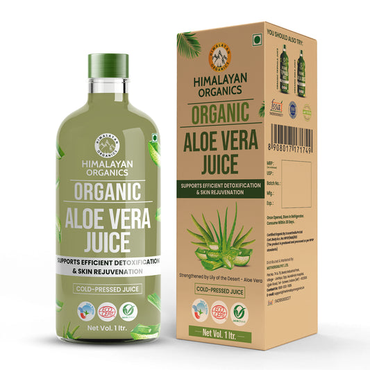 Himalayan Organics Organic Aloe Vera Juice | Supports Digestion & Glowing Skin | Natural Cold Pressed Juice For Skin Care (1L)