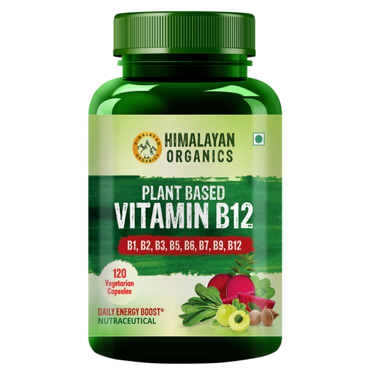Himalayan Organics Plant Based Vitamin B12 Supplement , Natural 120 Veg Capsules