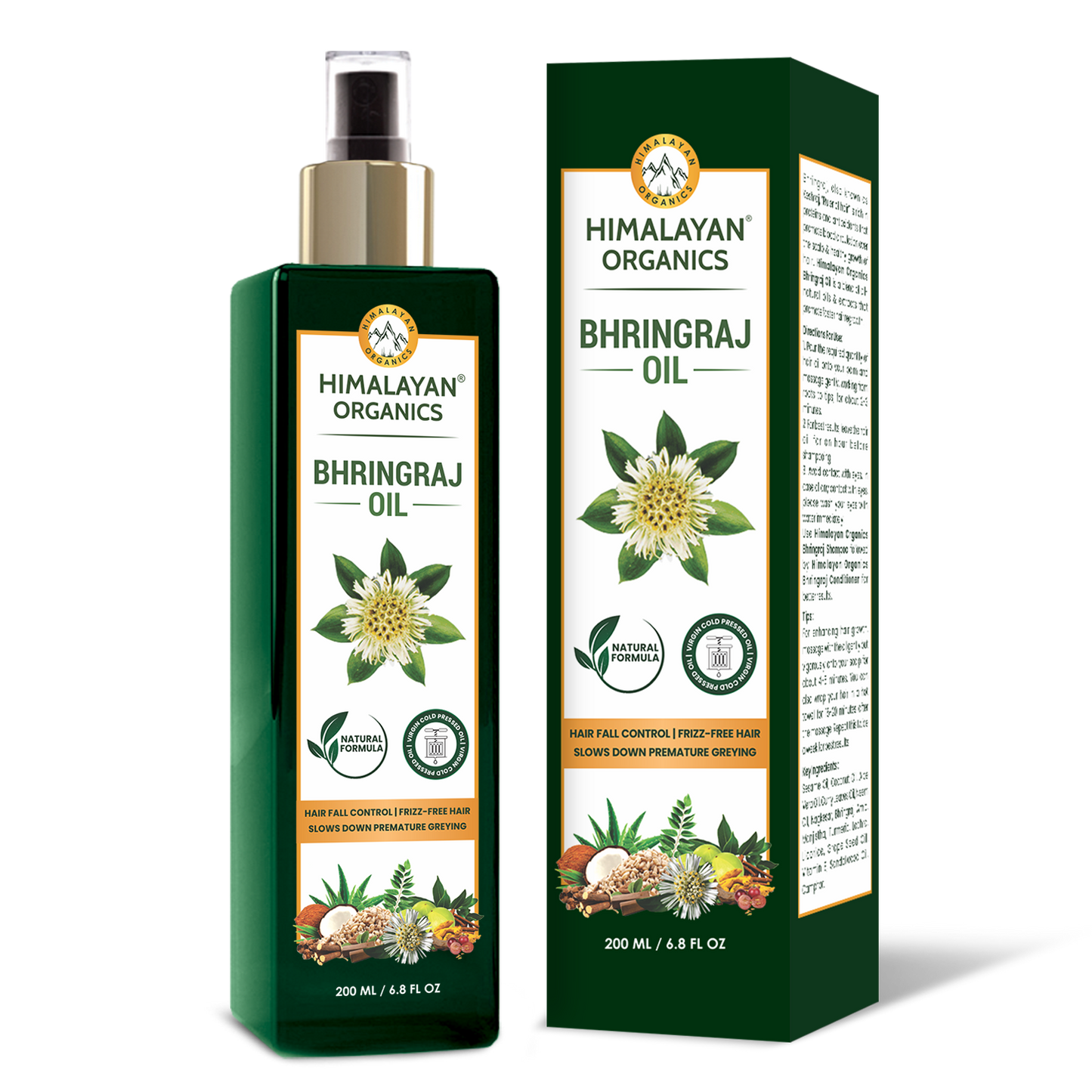 Himalayan Organics Bhringraj Oil - Controls Hair Fall - Promotes Hair Growth - 200ml