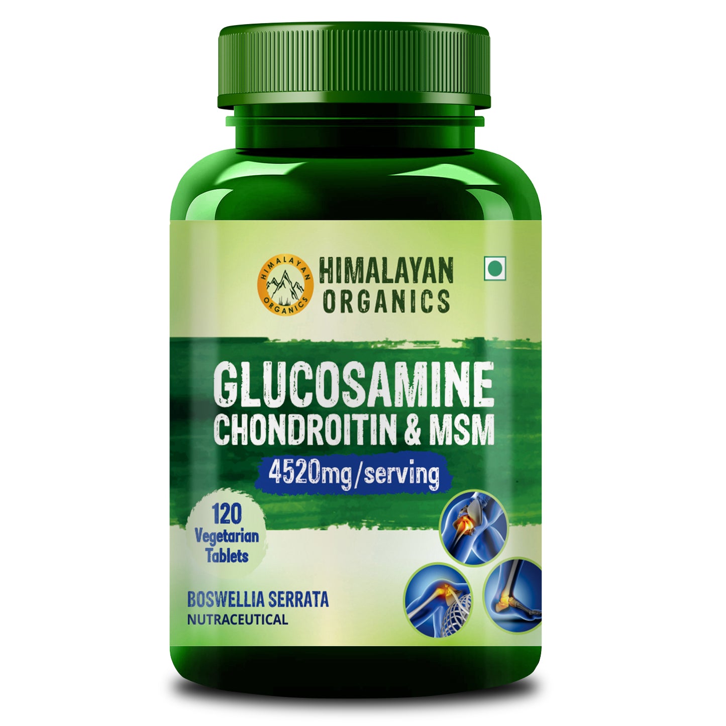 Himalayan Organics Glucosamine Chondroitin MSM | For Bone, Joint & Cartilage Support | 120 Tablet