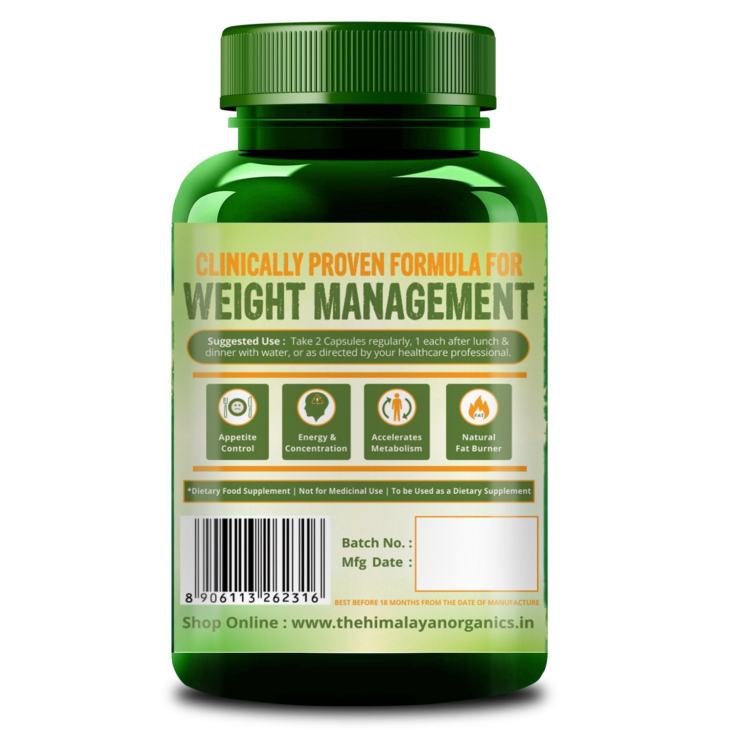 Himalayan Organics Garcinia Cambogia Clinically Proven Formula for Weight Management