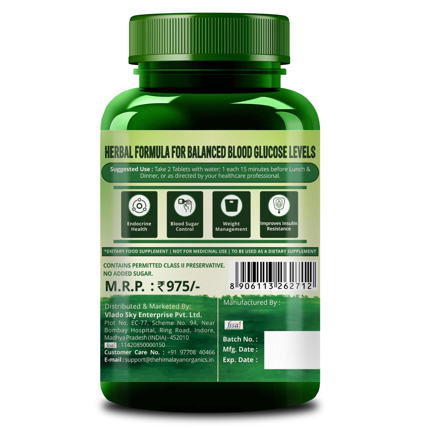 Himalayan Organics Gluco Balance Herbal Formula For Balanced Blood Glucose Levels