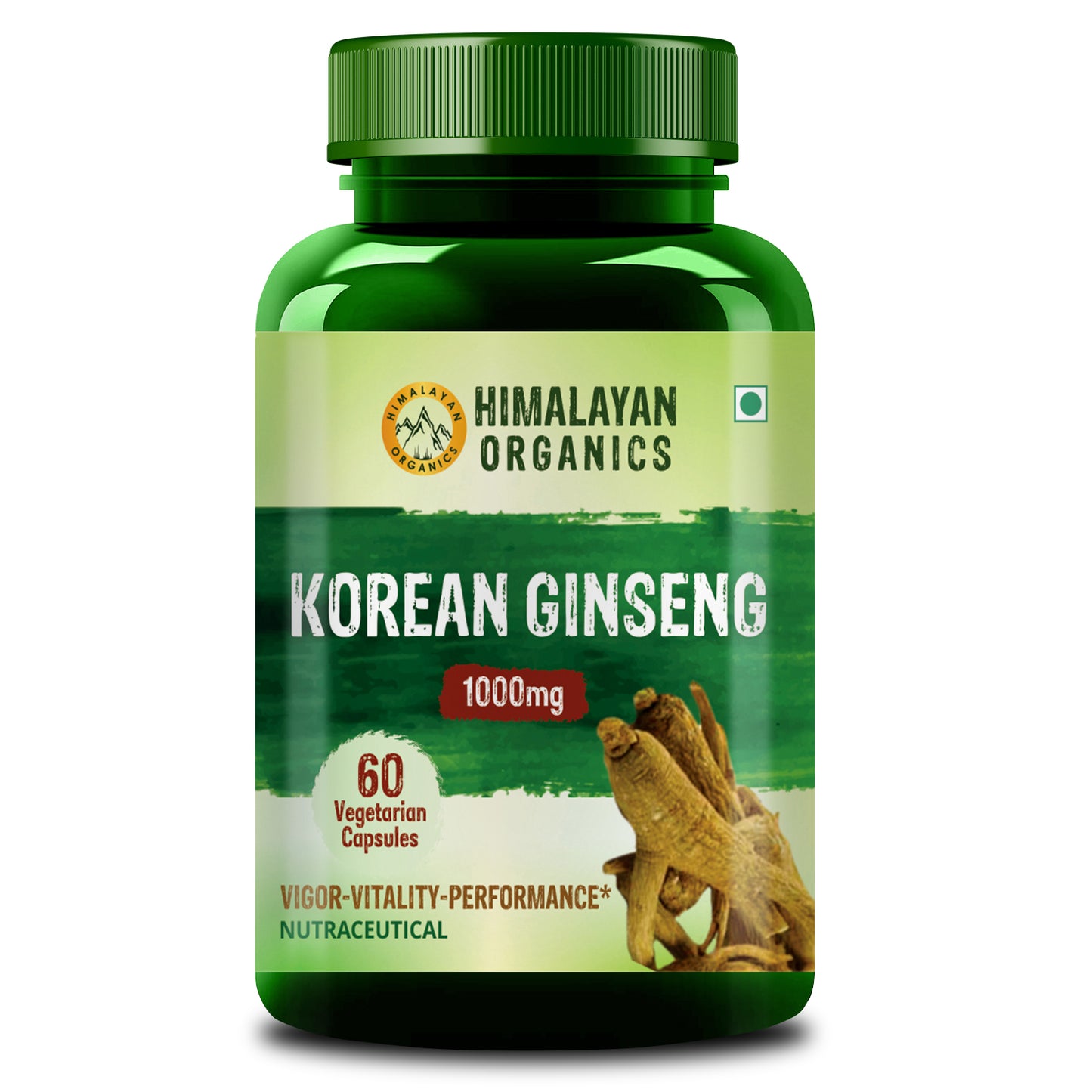 Himalayan Organics Korean Red Ginseng 1000mg/Serve - 60 Veg Capsules