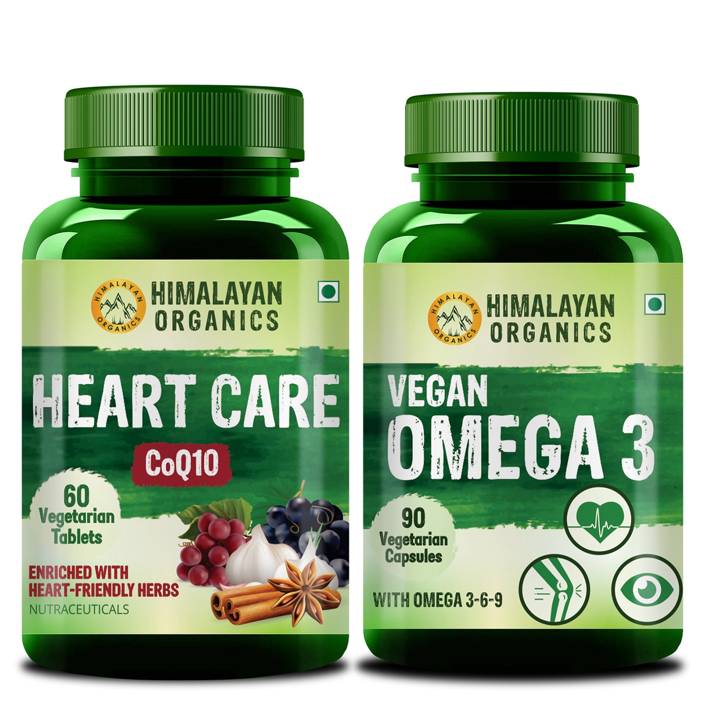 Himalayan Organics Combo Pack of Heart Care & Vegan Omega 3