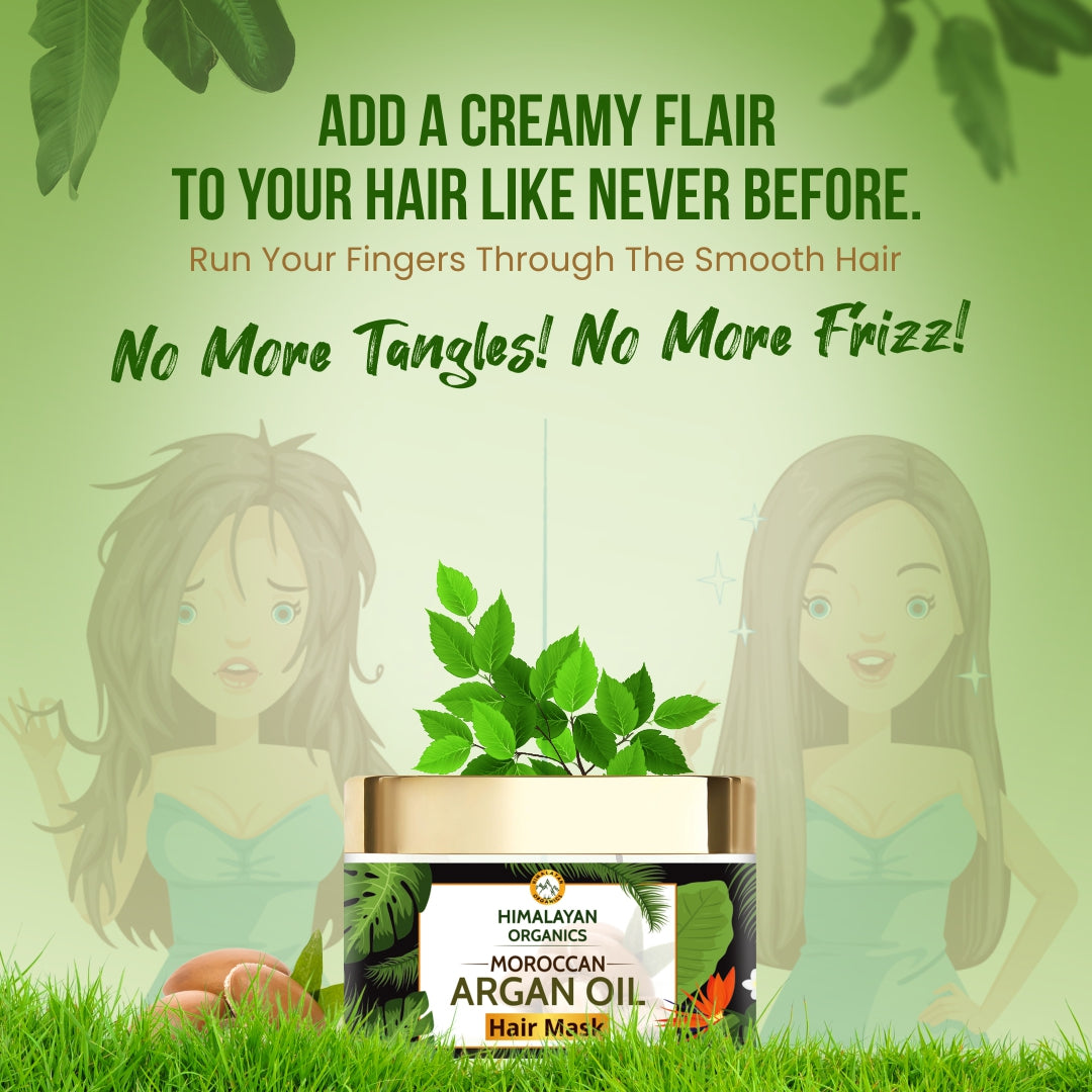 No More Tangles & No More Frizz with Moroccan Argan Oil Home Hair Mask