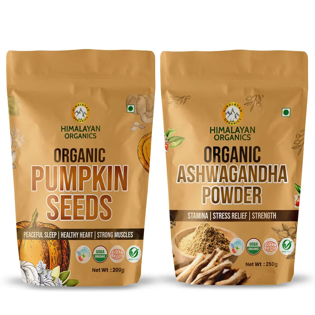 Himalayan Organics Combo of Certified Organic Pumpkin Seeds & Ashwagandha Powder