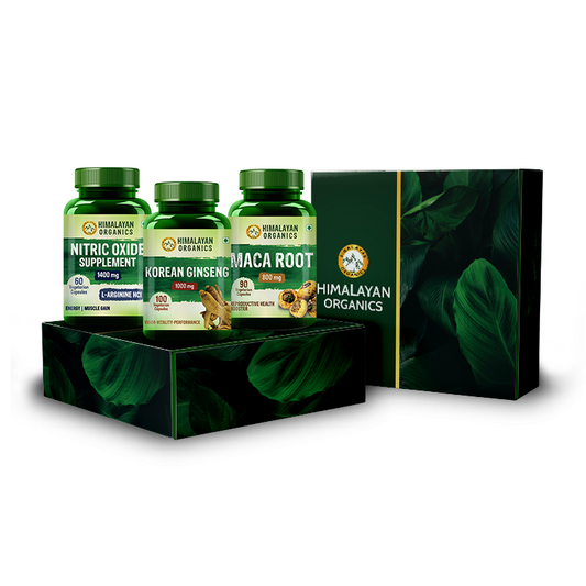 Himalayan Organics Combo Pack Maca Root , Korean Ginseng & Nitric Oxide For Healthy Body